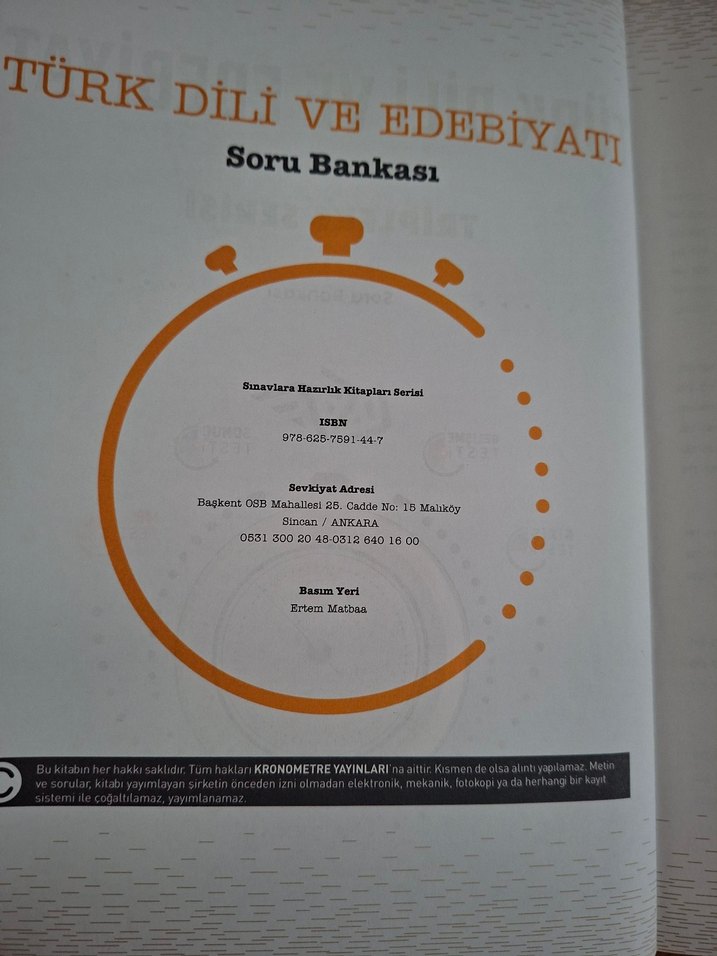 10. Sınıf Türk Dili ve Edebiyatı Soru Bankası Kronometre Yayın - Görsel 2