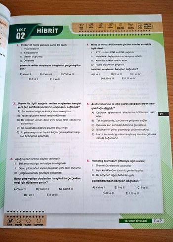 10. Sınıf Biyoloji Soru Bankası Çap Yayınları - Görsel 4