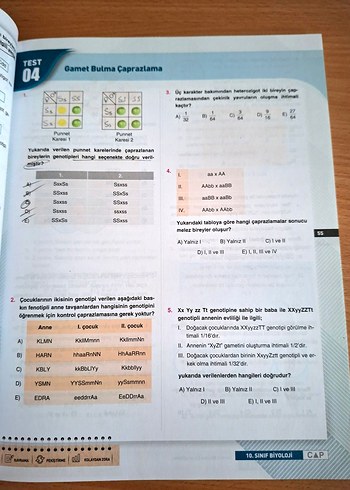 10. Sınıf Biyoloji Soru Bankası Çap Yayınları - Görsel 8