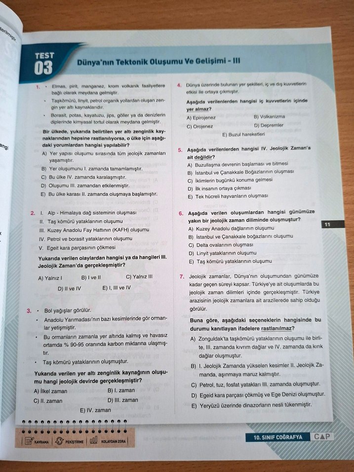 10. Sınıf Coğrafya Soru Bankası Çap Yayınları - Görsel 5