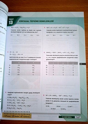 10. Sınıf Kimya Soru Bankası - ÇAP Yayınları - Görsel 6