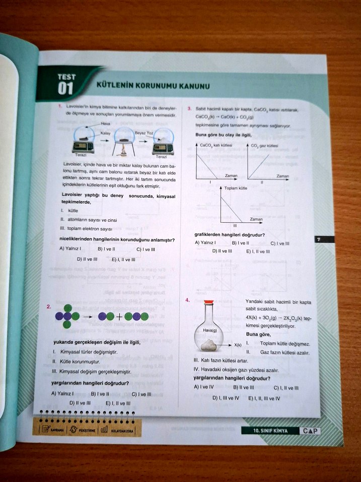 10. Sınıf Kimya Soru Bankası - ÇAP Yayınları - Görsel 3