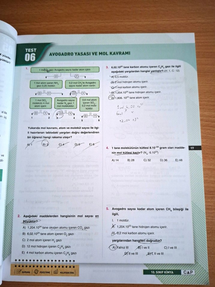 10. Sınıf Kimya Soru Bankası - ÇAP Yayınları - Görsel 5