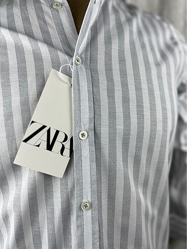 Zara Zara çizgili pamuklu slim fit gömlek