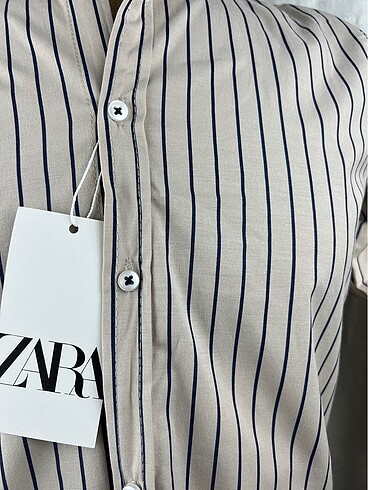 Zara Zara çizgili pamuklu slim fit gömlek