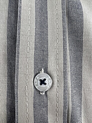 l Beden Zara çizgili pamuklu slim fit gömlek