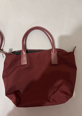 Pull and Bear Pull and Bear Bordo Fermuarlı Kadın Çanta