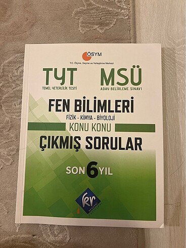 Tyt ve MSÜ fen bilimleri son 6 yıl çıkmış soru kitabı