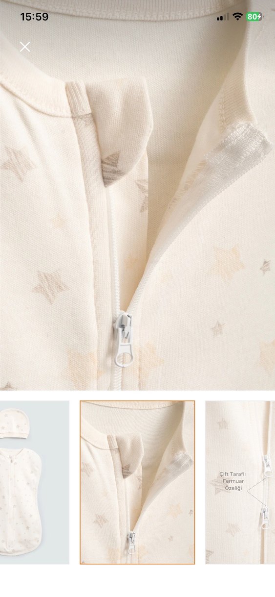 Beyaz Pamuklu Bebek Kundak - Görsel 3