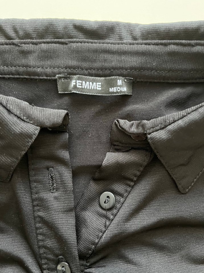 Crop Düğmeli Bluz - Görsel 3