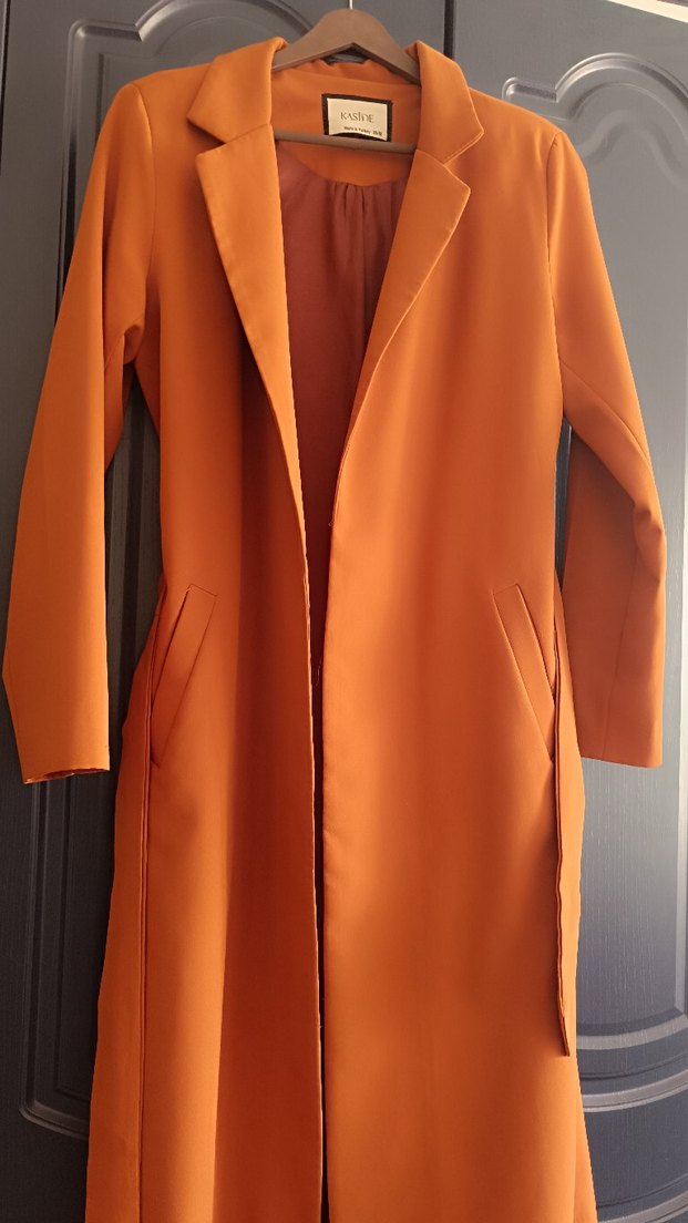 Kemerli Uzun Kahverengi Kadın trençkot - Görsel 2