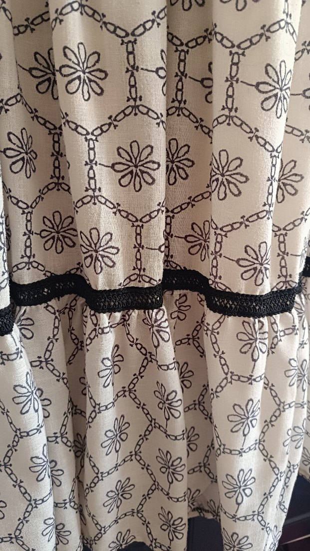 Bej Nakışlı Uzun Bohem Elbise - Görsel 3