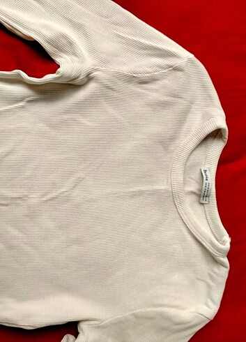 xs Beden beyaz Renk Uzun Kollu Crop