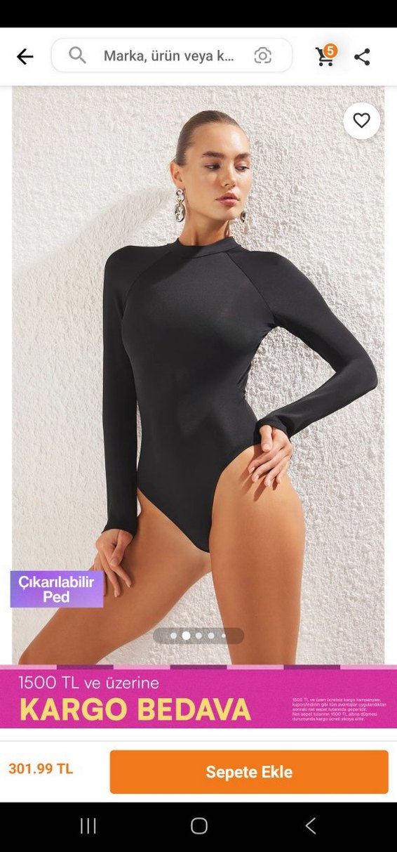 Trendyolmilla Siyah Uzun Kollu Mayo - Görsel 2