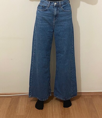 Wideleg pantolon koyu