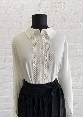 Siyah Nakışlı Uzun Kollu Bluz BÜYÜK BEDEN - Görsel 2