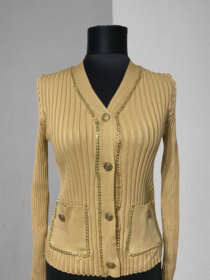 Düğmeli Kırmızı Kadın Triko Hırka - Görsel 2