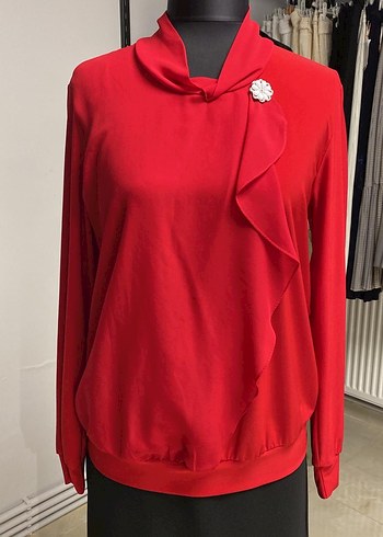 Zincir Detaylı Mavi Kadın Bluz - Görsel 3