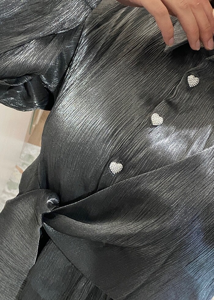 Antırasit özel gün elbisesi - Görsel 2