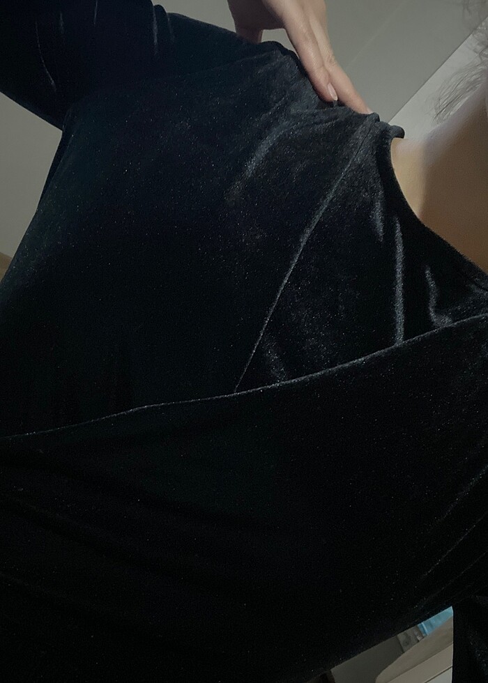 Kadife şık elbise - Görsel 2