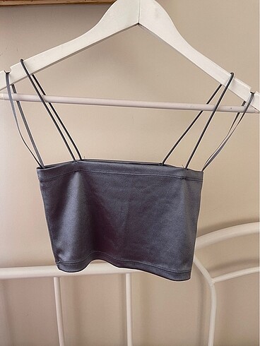 Pull&Bear Mavi askılı crop
