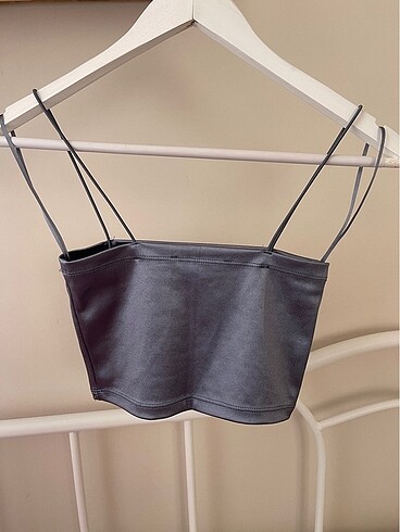 Pull and Bear Pull&Bear Mavi askılı crop