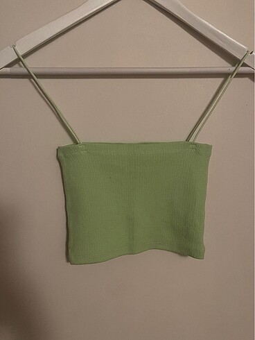 Zara yeşil askılı crop