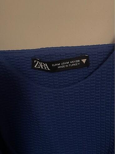 m Beden Zara mavi crop