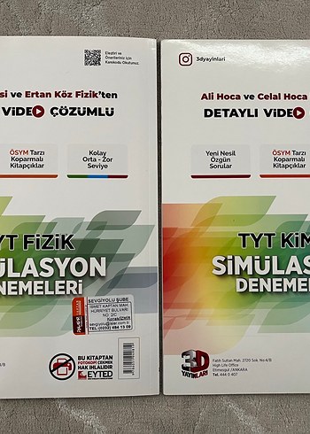  TYT Kimya ve Fizik Simülasyon Denemeleri Seti