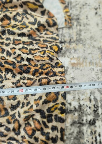 Kahverengi leopar Desenli Uzun sırt dekolteli Elbise - Görsel 10