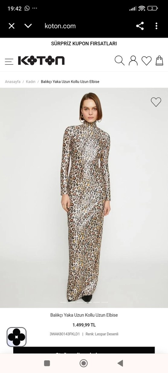 Kahverengi leopar Desenli Uzun sırt dekolteli Elbise - Görsel 4