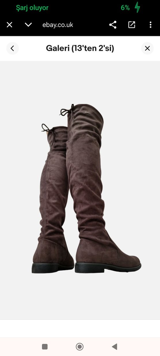 Kahverengi Süet Dizüstü Botlar - Görsel 2