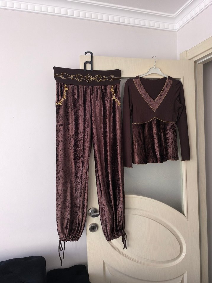 kadife V Yaka Bohem Kadın ikili takim - Görsel 2