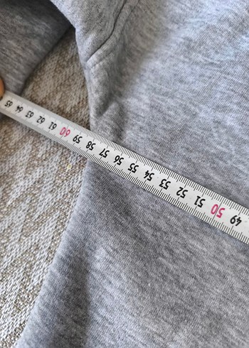 Gri Kapüşonlu Uzun sveat Elbise - Görsel 8