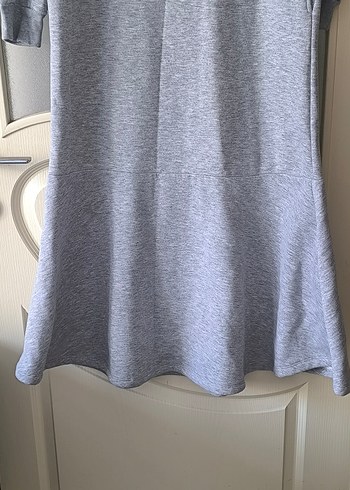 Gri Kapüşonlu Uzun sveat Elbise - Görsel 5