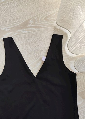 siyah Bodysuit cırt cırtlı body - Görsel 3