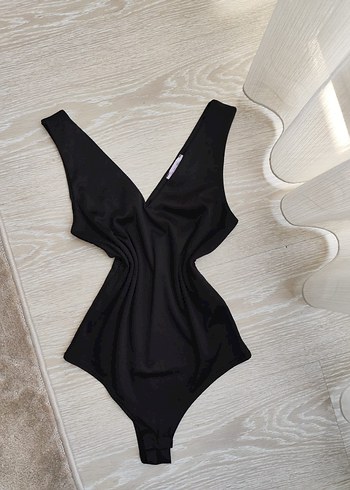 siyah Bodysuit cırt cırtlı body - Görsel 5