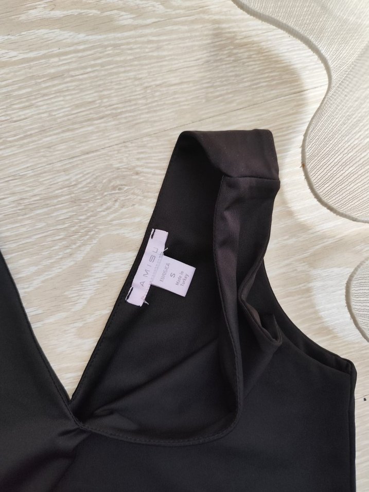 siyah Bodysuit cırt cırtlı body - Görsel 2