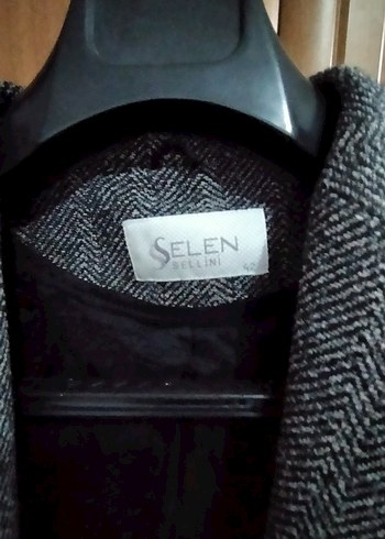 Düğmeli Gri Kadın Yün Ceket - Görsel 3