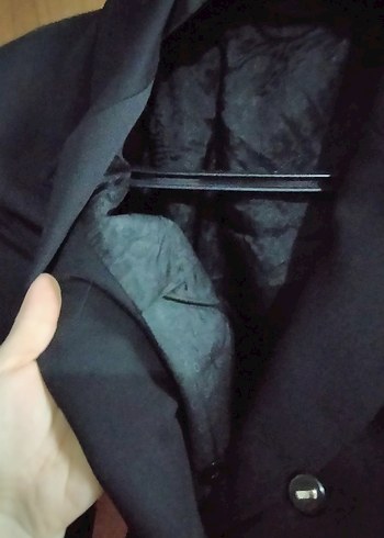 Düğmeli Siyah Kadın Mini Blazer - Görsel 4