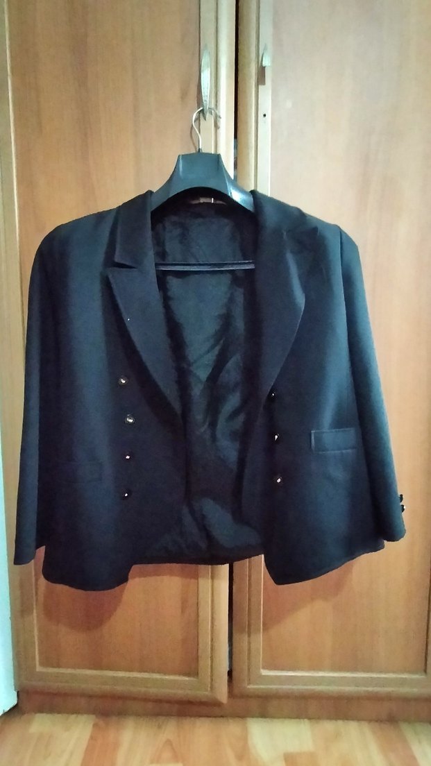 Düğmeli Siyah Kadın Mini Blazer - Görsel 2