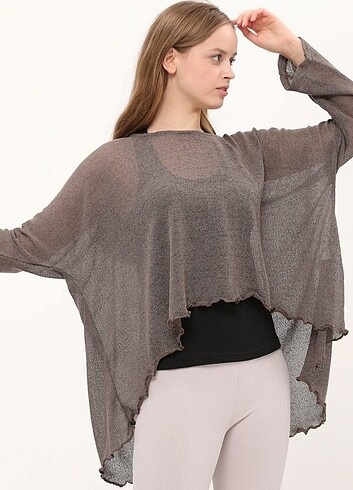 s Beden camel Renk Şık File Bluz İçinde Body İle Birlikte