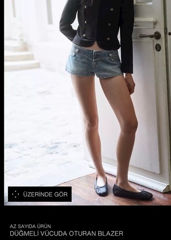 Zara Siyah Dugmeli Blazer