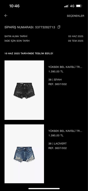 Zara kot şort