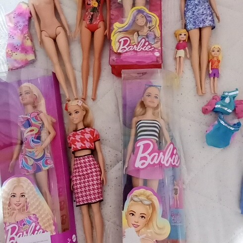  Beden Barbie Polly pocket Chelsea ve ayıcık 110cm