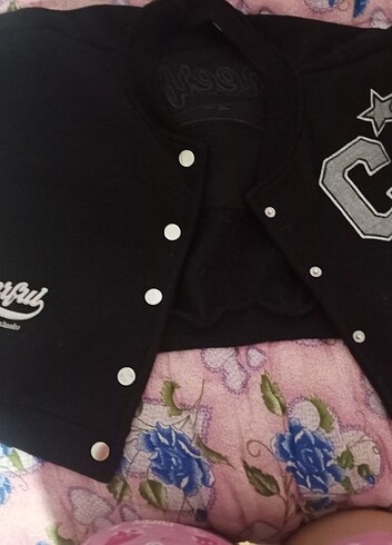 11-12 Yaş Beden Çocuk crop kolej ceket