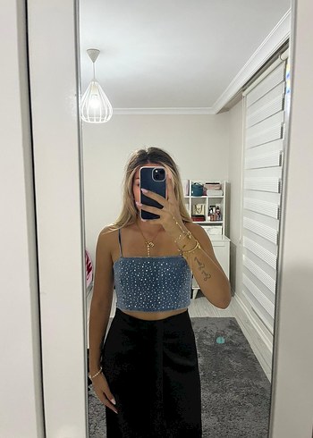 Askılı Kot Crop taşlı