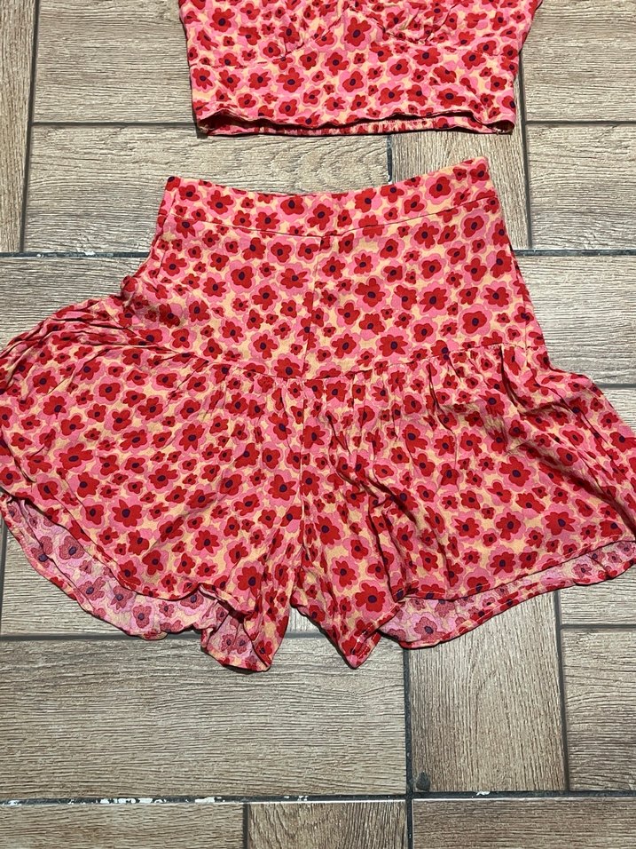 Pembe Bağlamalı Mini Şortlu Takım - Görsel 2