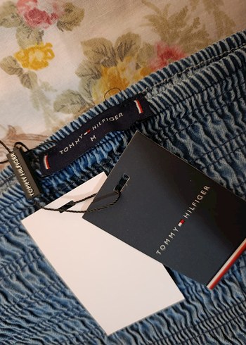 Tommy Hilfiger Nakışlı, Kemerli Uzun Kot elbise