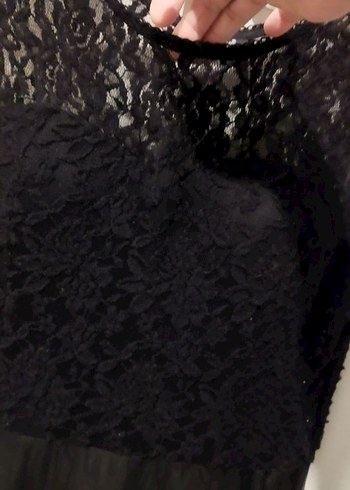 Siyah V Yakalı Uzun Gotik Elbise - Görsel 2